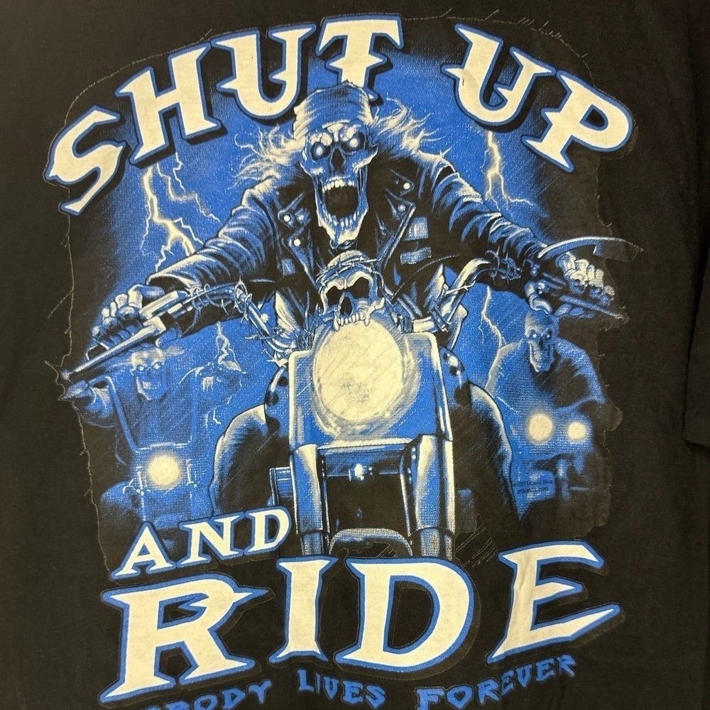 Vintage 2013 Bike Week Skeleton Motorcycle Chopper Lightning Graphic T-Shirt